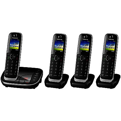 Panasonic KX-TGJ324EB Digital Cordless Phone with Nuisance Call Control and Answering Machine, Quad DECT